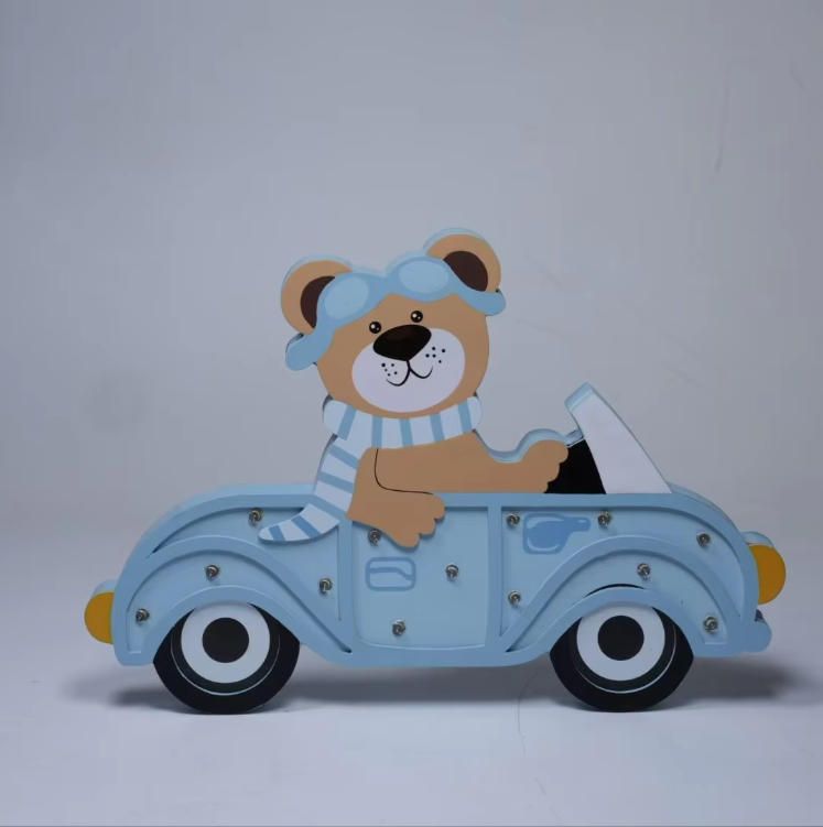 Children's Room Decor Set Cartoon Rocket Night Lamp