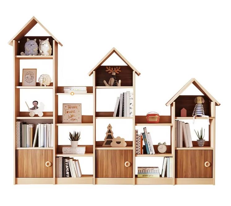 Solid Wood Bookshelf Bookcase Combination Floor Stand for Children's Picture Books for Bedroom Living Room School-Customizable