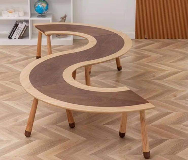 Modern Wooden Preschool Table and Chair Set for Early Education