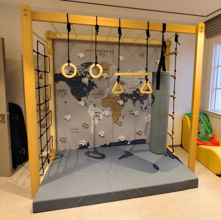 Customizable Multi-Functional Indoor Wooden Climbing Walls Factory Direct Rock Climbing Training Equipment for Children