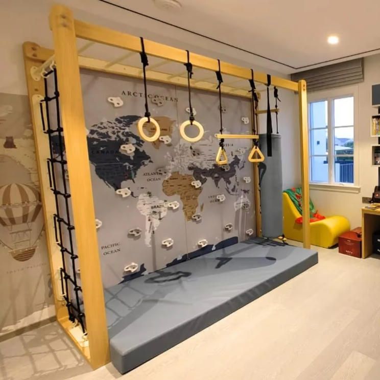 Customizable Multi-Functional Indoor Wooden Climbing Walls Factory Direct Rock Climbing Training Equipment for Children