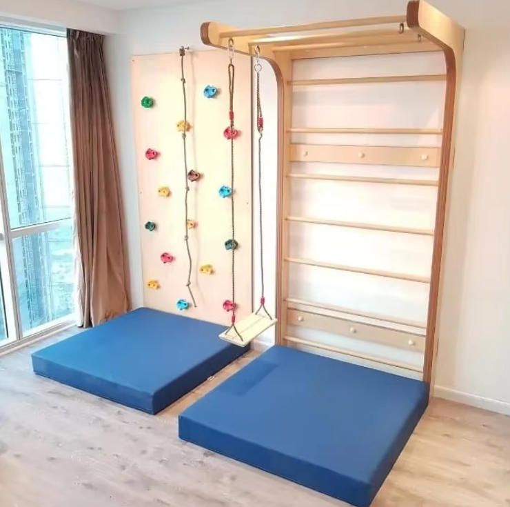 Customizable Multi-Functional Indoor Wooden Climbing Walls Factory Direct Rock Climbing Training Equipment for Children