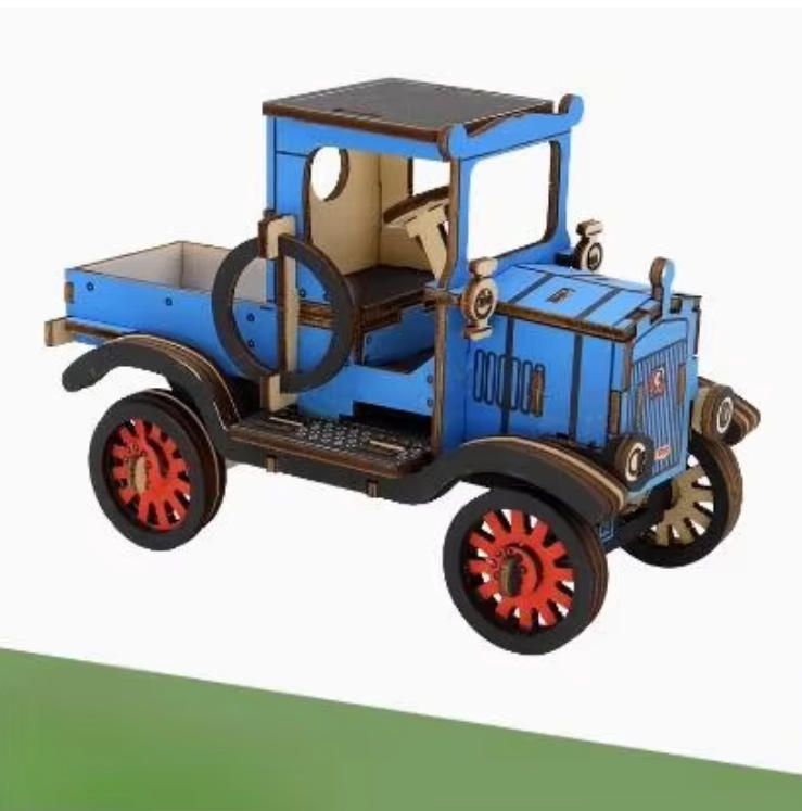 Handmade DIY 3D Assembly Model Wooden Puzzle Educational Truck Toys for Boys by Woodcrafts