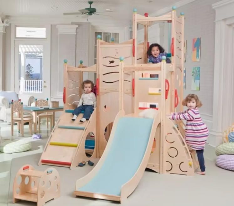 Indoor Customizable Wooden Climbing Frame for Children Factory Production Playground Equipment