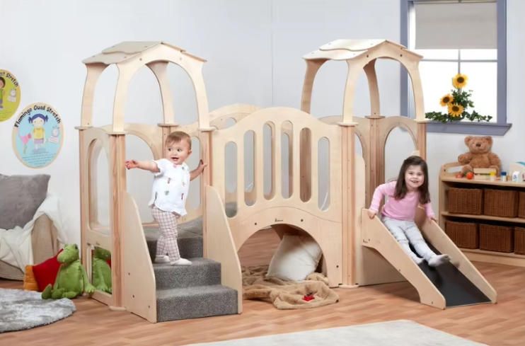 Indoor Customizable Wooden Climbing Frame for Children Factory Production Playground Equipment