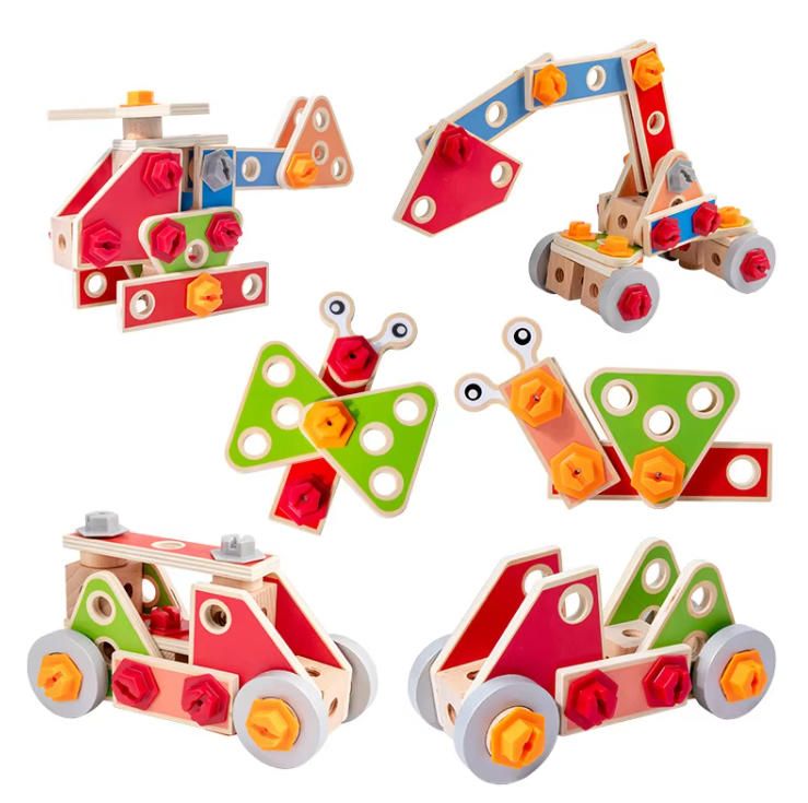 Kids' DIY Early Learning Tool Kit Simulation Screw and Nut Puzzle Building Blocks