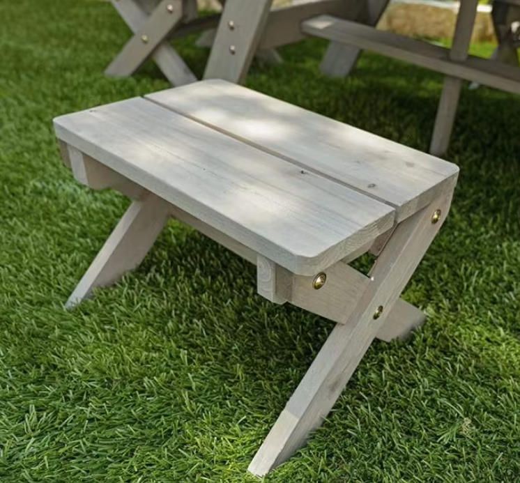 Children's Outdoor Amusement Set Wooden Octagonal Table and 4 Chairs with Umbrella for Garden Use