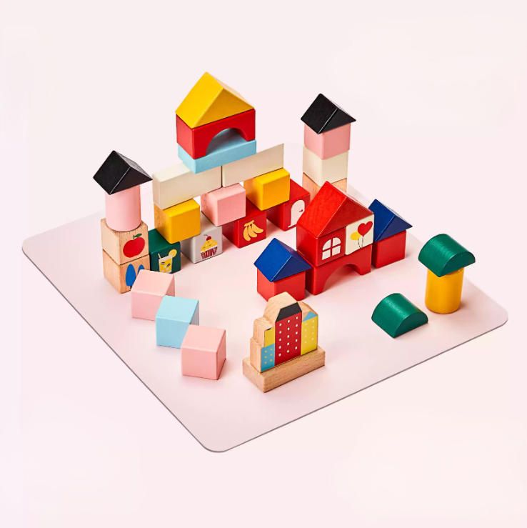 Large Particle Solid Wood Construction Early Education Puzzle Assembly Toy Box Unisex for Boys and Girls Aged 1-2 and 3-6