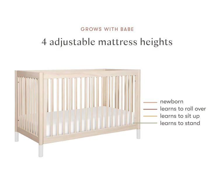 3-in-1 Convertible Modern Honey Wood Crib Solid Wood Multi-Use Bed