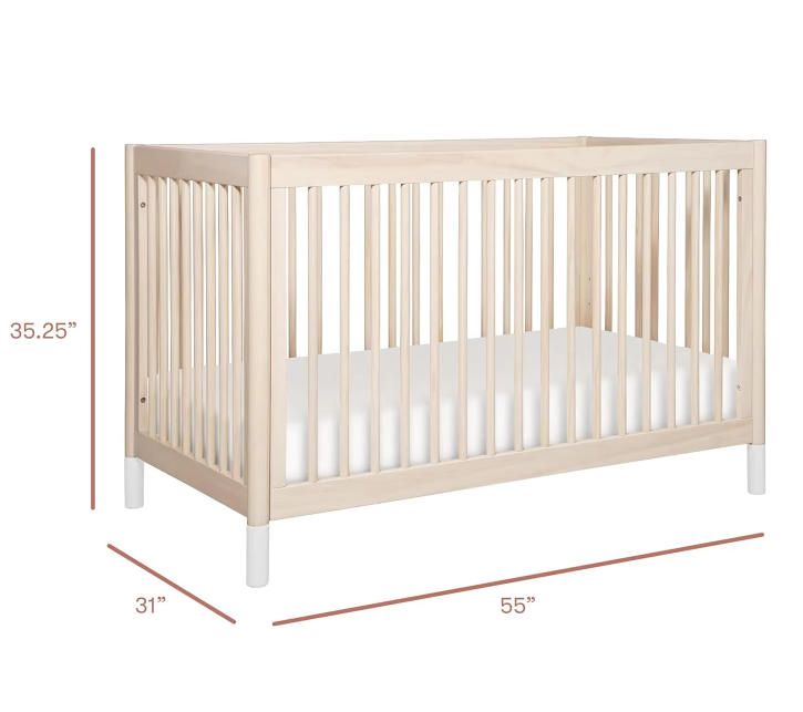 3-in-1 Convertible Modern Honey Wood Crib Solid Wood Multi-Use Bed