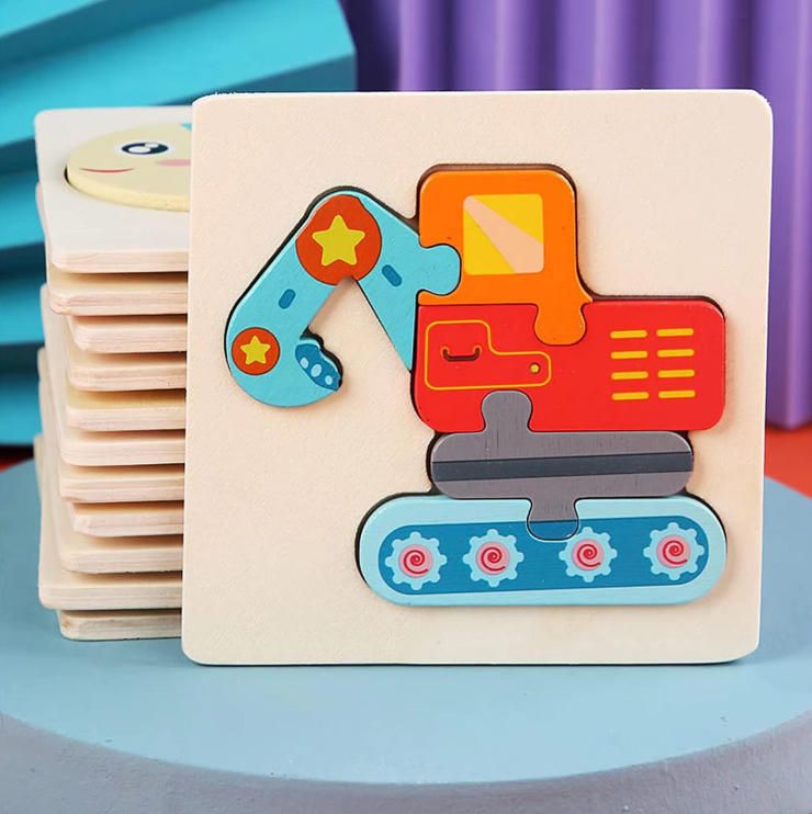 12-Pack Wooden Jigsaw Puzzles Toddlers Montessori Educational Sorting Stacking Toys 1-3 Years Old Early Learning Boys Girls