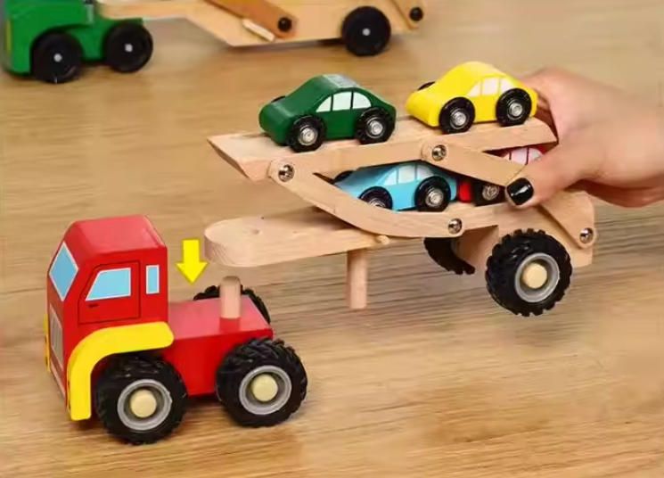Versatile Detachable Wooden Building Block Vehicle Model Children's Transport Engineering Truck Simulation Woodcrafts