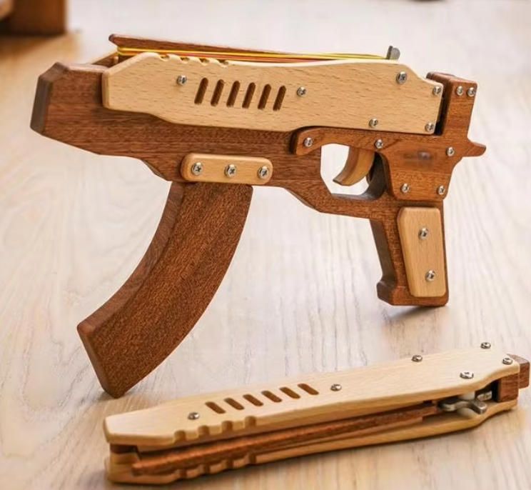 Handmade Wooden Assembled Toy Model Children's 8-12 Years Old Puzzle Gift Rubber Band Gun Boy Toy for Woodcrafts