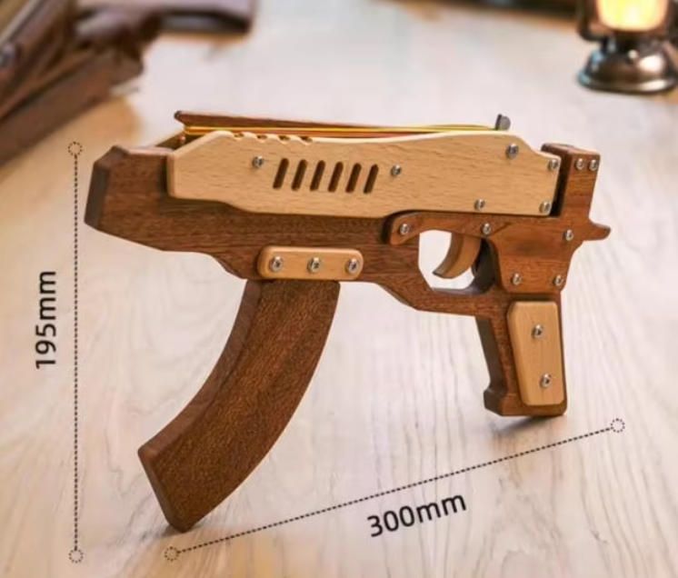 Handmade Wooden Assembled Toy Model Children's 8-12 Years Old Puzzle Gift Rubber Band Gun Boy Toy for Woodcrafts