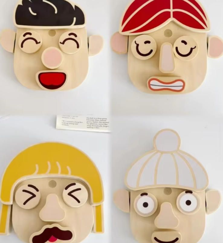 Imagination Gift for Baby Cognitive Facial Features Building Blocks Puzzle Construction Toy