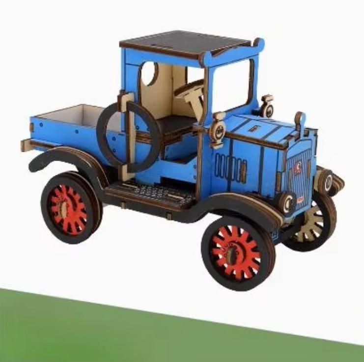 Handmade DIY 3D Assembly Model Wooden Puzzle Educational Truck Toys for Boys by Woodcrafts