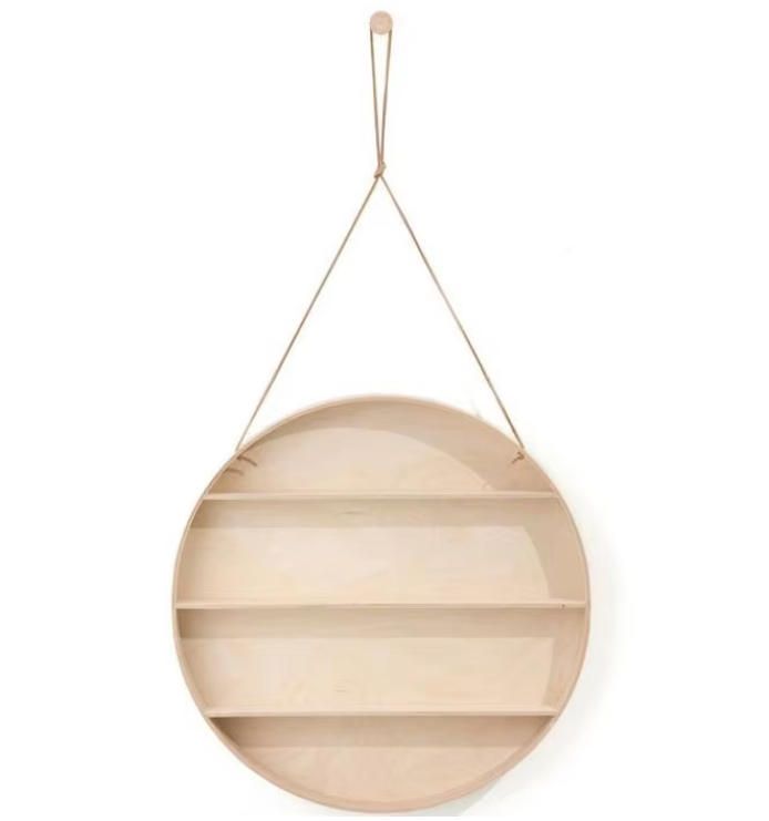 Modern Creative Wooden Round Wall Shelf for Kids Room Entryway Apartment Hospital Hotel Villa-for Background Wall Decor