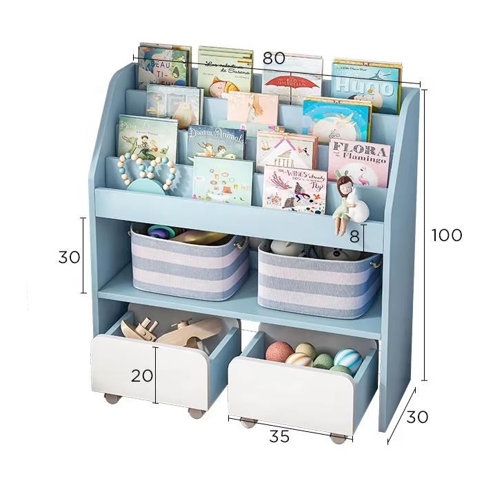 Modern Children Bookcase Furniture Baby Wooden Bookshelf Kids Wooden Bookcase for Children