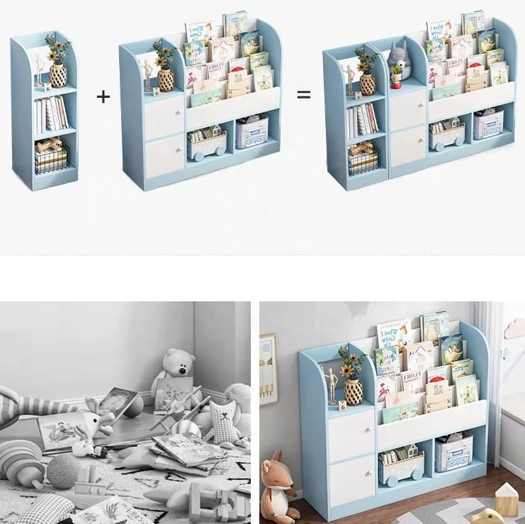 Modern Children Bookcase Furniture Baby Wooden Bookshelf Kids Wooden Bookcase for Children