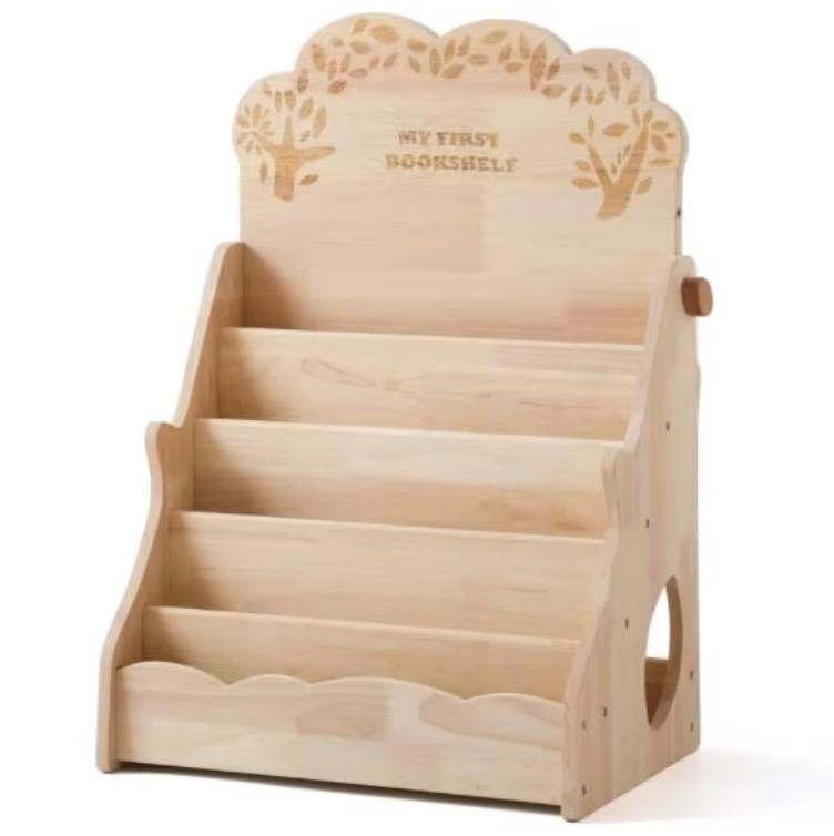 Montessori Multi-functional Bookshelf with Blackboard for Drawing and Writing Practice