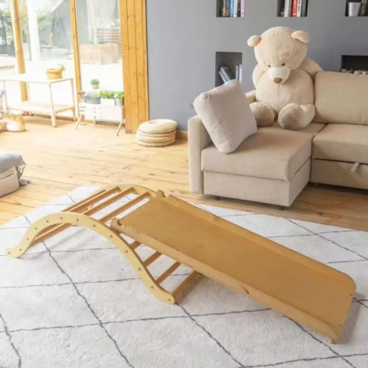 Kids Indoor Playground Wooden Climber Frame Triangle Adventure with OEM Box for Training Camping Daycare Garden Colorful Design