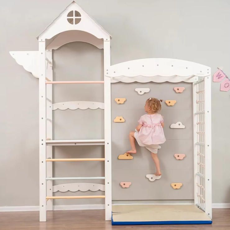 Children's Indoor Wooden GYM Climbing Frame for Toddlers and Kids Playground Equipment