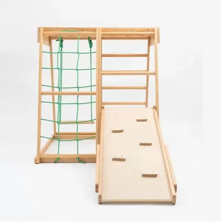 Solid Wood Climbing Frame for Children Durable Wooden Climbing Structure