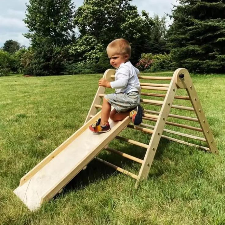 Hot Wholesale Indoor Climbing Triangle Set Waldorf Arch Rocker Ramp Kid's Climb Frame Montessori Inspired Frame Climbing