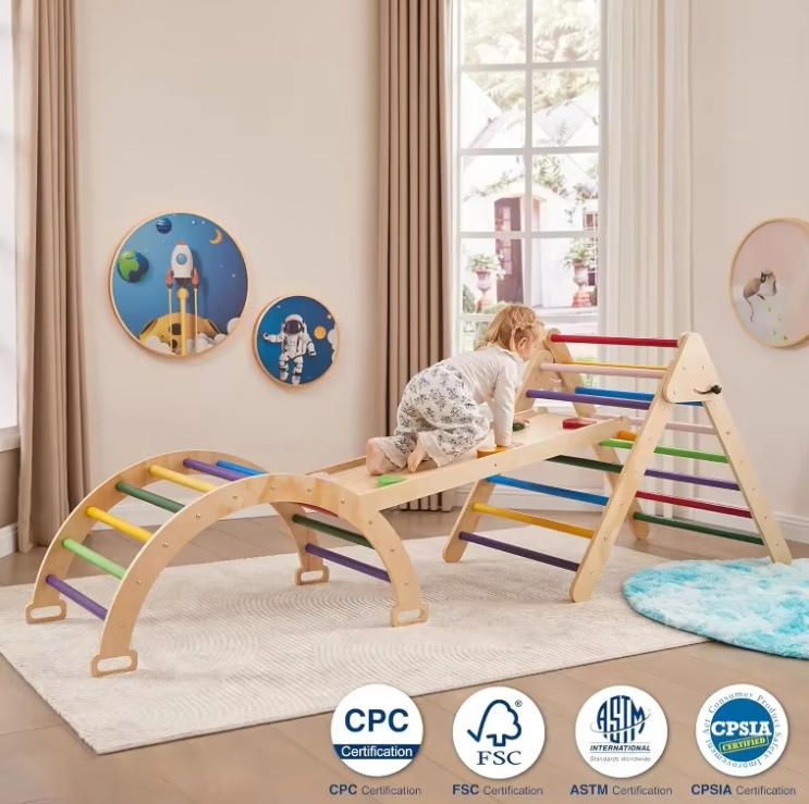 Indoor Playground Triangle Set for Baby Toddler Climbing Frames Toy for Kids