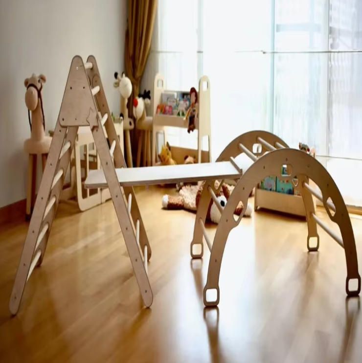 Kids Toys Indoor Sports Equipment Balance System Training Game Wooden Climbing Frame for Toddler