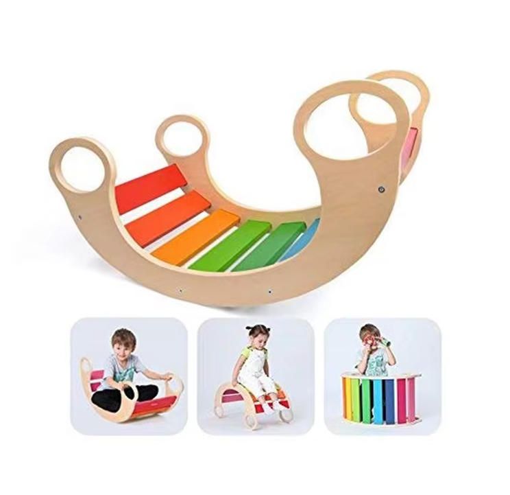 2022 Hot Sale New Wooden Rocking Play Colorful House Toys Climbing Frame Balance Educational Toys Gift