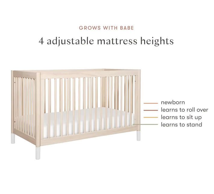 3-in-1 Convertible Modern Honey Wood Crib Solid Wood Multi-Use Bed