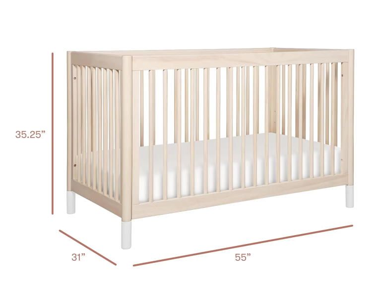 3-in-1 Convertible Modern Honey Wood Crib Solid Wood Multi-Use Bed