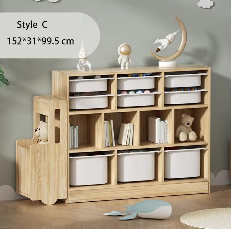 Modern Wooden Car Shape Kids Storage Cabinet Custom Factory Design for School Bookshelf Organizer Rack with Toy Storage