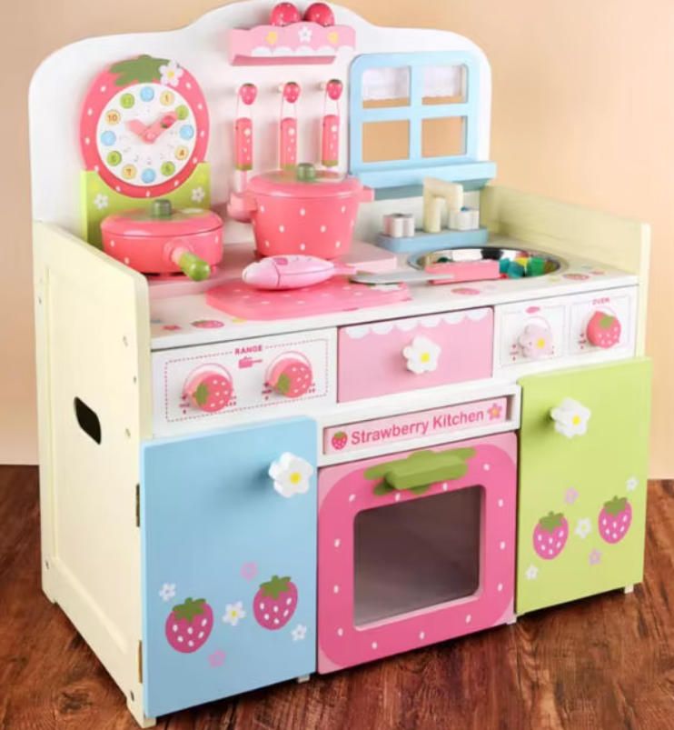 Wooden Cooking Toy Set for Kids 3-6 Years Old Home Kitchen Tools for Preschool Educational Birthday Gifts