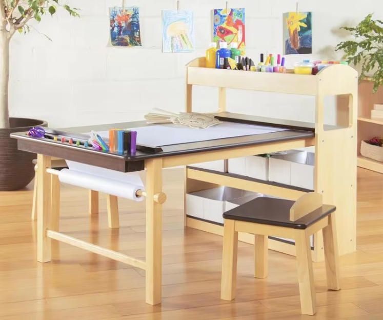 Modern Solid Wood Storage Cabinet for Art Studio Paper Organizer for Children's