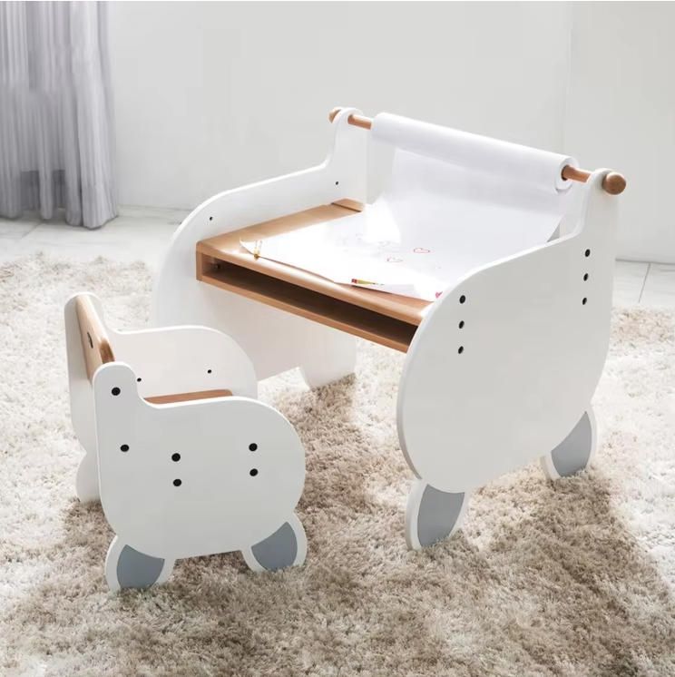 Modern Design Kindergarten Cartoon Children's Desk and Chair Set Writing Desk Solid Wood Primary School Students Study Desk