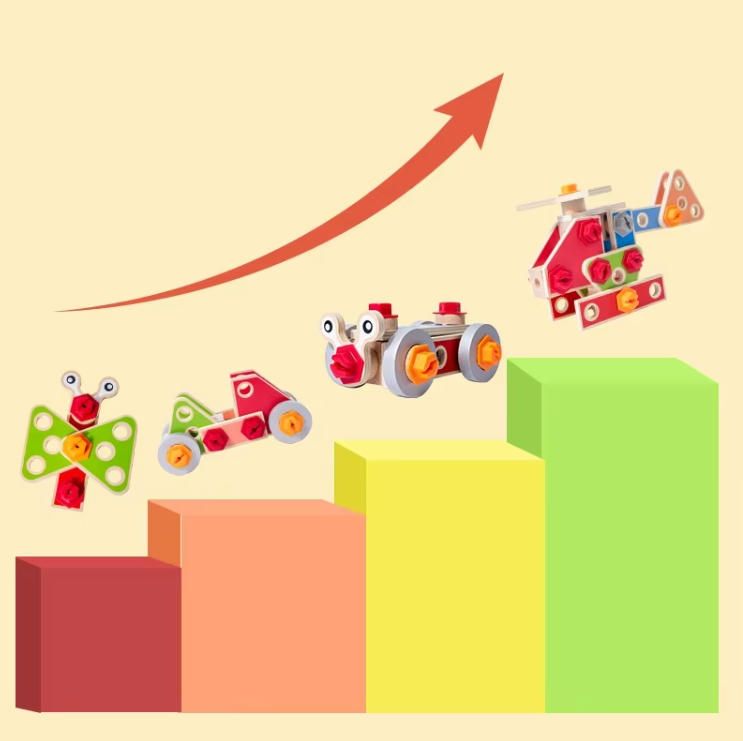 Kids' DIY Early Learning Tool Kit Simulation Screw and Nut Puzzle Building Blocks