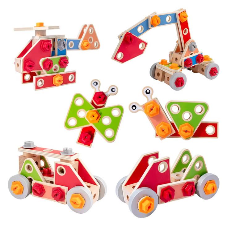 Kids' DIY Early Learning Tool Kit Simulation Screw and Nut Puzzle Building Blocks