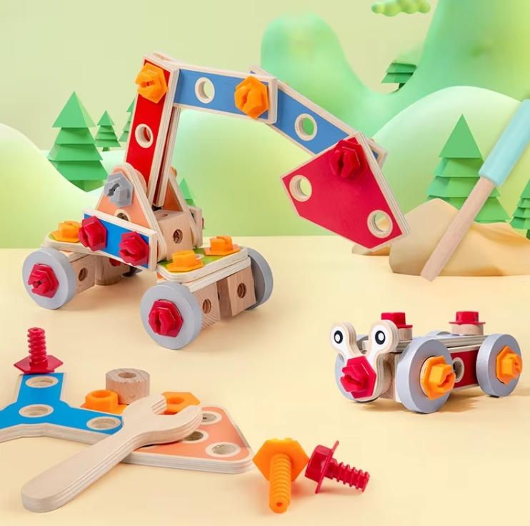 Kids' DIY Early Learning Tool Kit Simulation Screw and Nut Puzzle Building Blocks